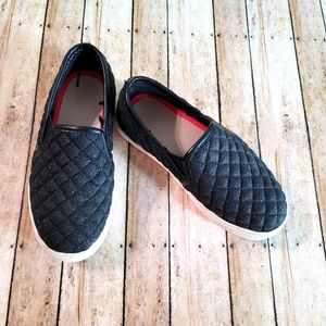 Girls Size 12 Black Shimmer Slip-on Shoes